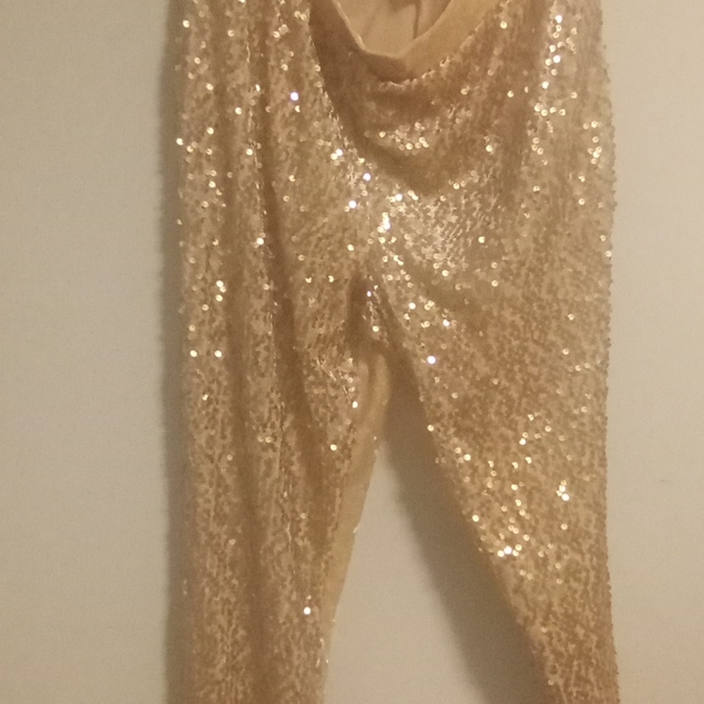 Gold sequin pants
